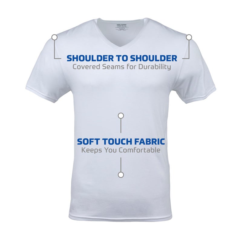 Gildan Men's V-Neck T-Shirts, Multipack, Style G1103, White (6-Pack), Small - Image 2